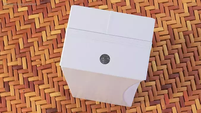 Beveled Edge Small Aseptic Carton with Straw Hole 3D model 2