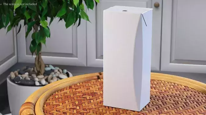 Beveled Edge Small Aseptic Carton with Straw Hole 3D model