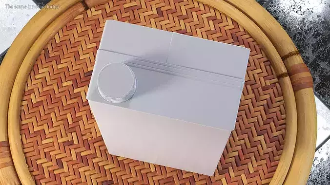 Rectangular Aseptic Carton Cap Pack 3D model 2