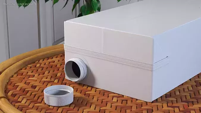 Rectangular Aseptic Carton Cap Pack 3D model 4