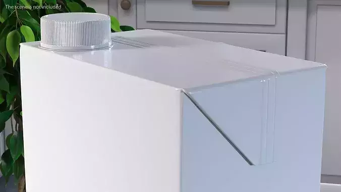 Rectangular Aseptic Carton Cap Pack 3D model 3