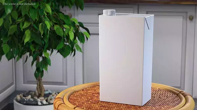 Rectangular Aseptic Carton Cap Pack 3D model