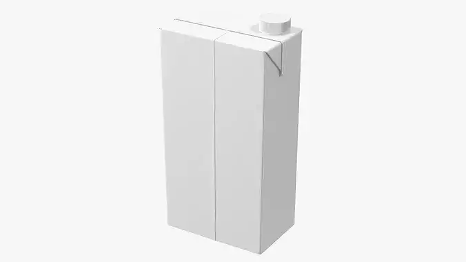 Rectangular Aseptic Carton Cap Pack 3D model 6