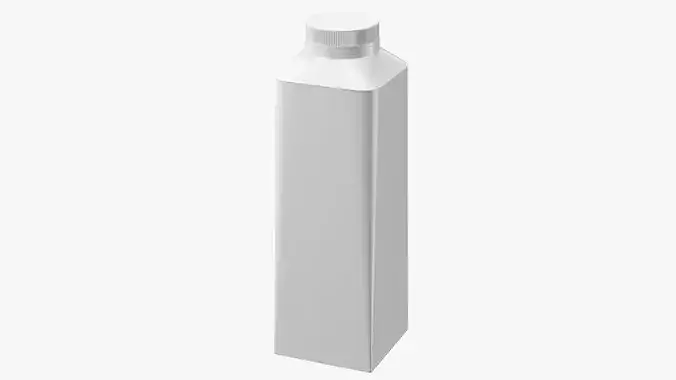 Carton Package for Cold Beverage with Cap 3D model 6