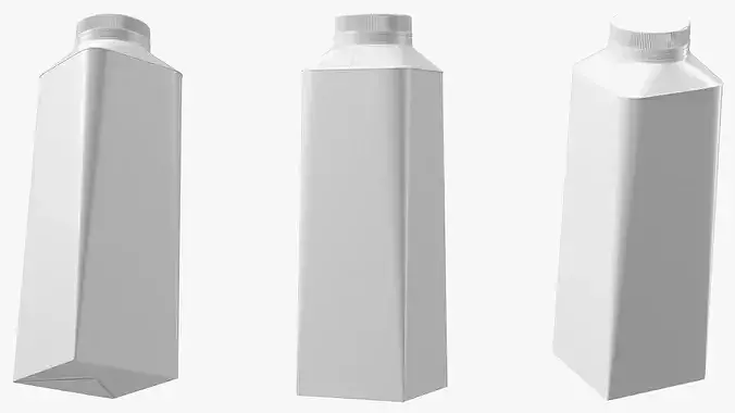 Carton Package for Cold Beverage with Cap 3D model 7