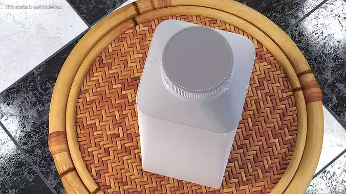 Carton Package for Cold Beverage with Cap 3D model 2