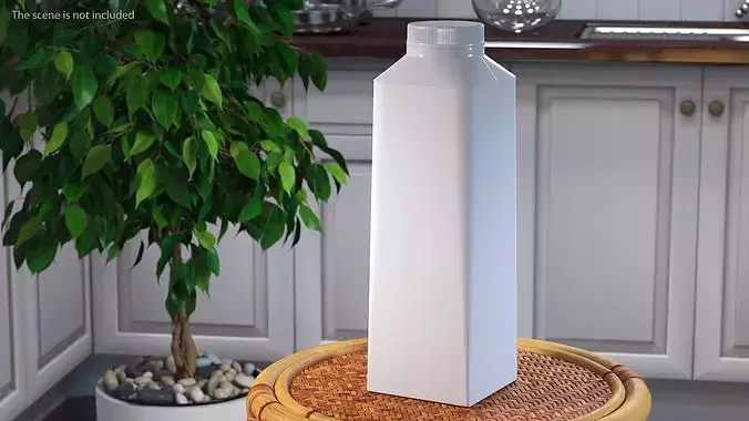 Carton Package for Cold Beverage with Cap 3D model