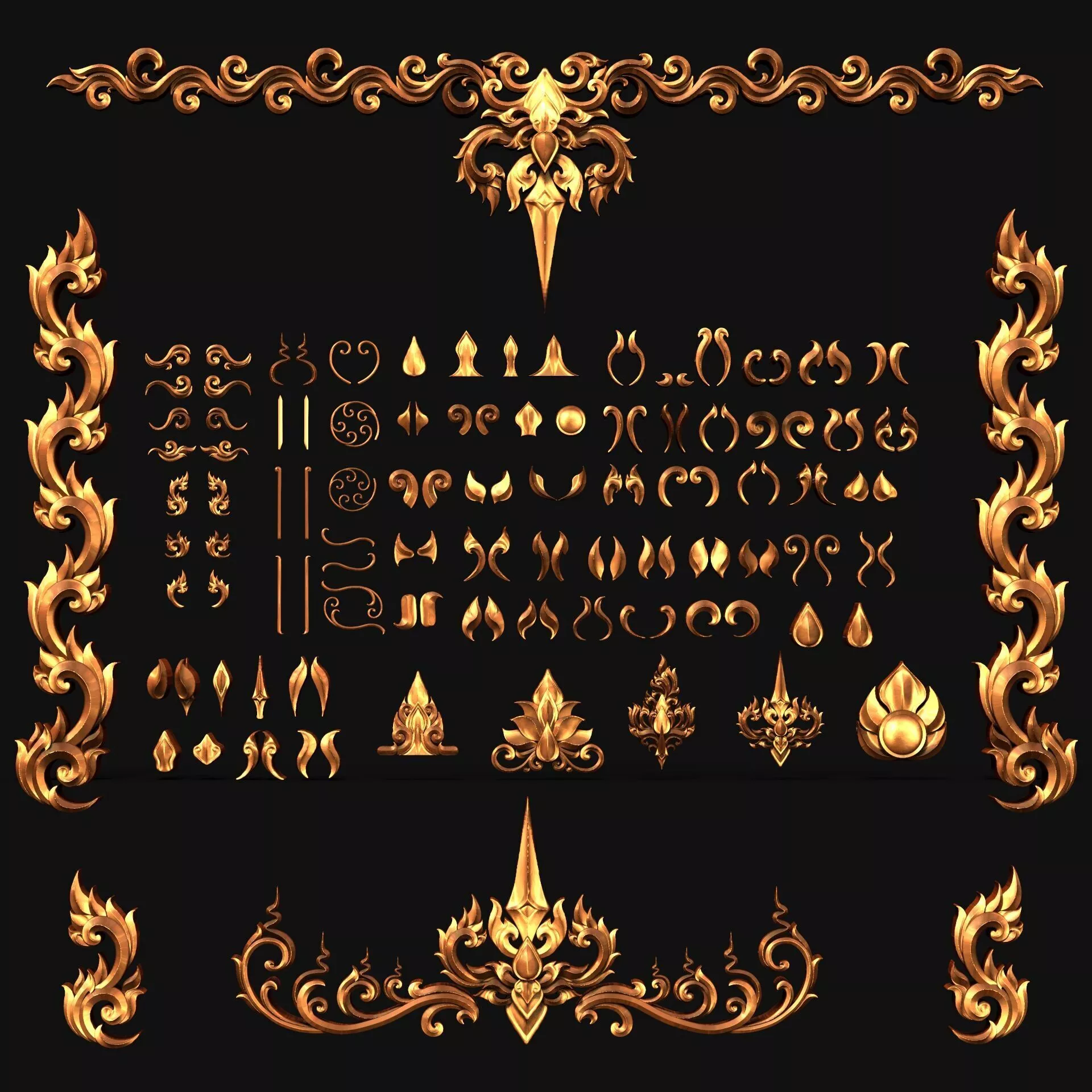 IMM Brush Thai Ornament Collection for ZBrush 3D print model