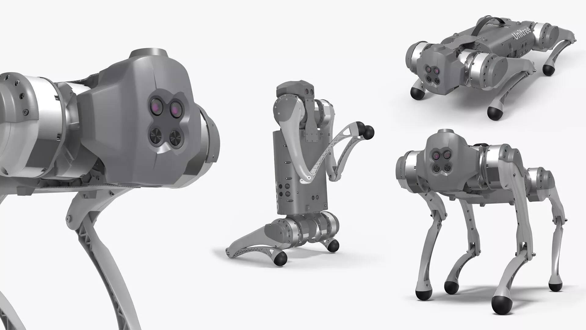 Unitree Go1 Robot Rigged For Blender Animated Set 3D model