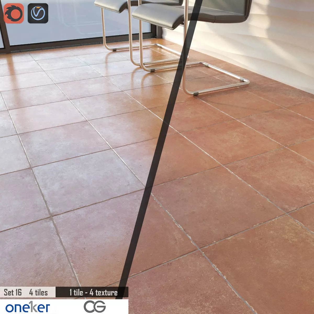 Oneker Tile Set 3D model_0