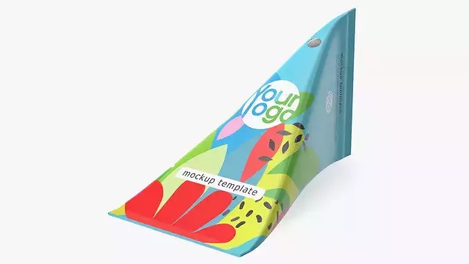Triangle Aseptic Package Mockup in Blue 3D model 2