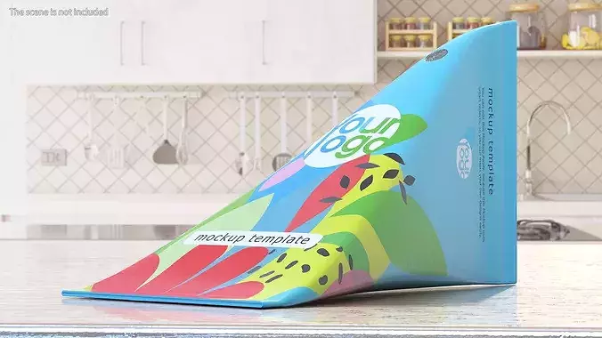 Triangle Aseptic Package Mockup in Blue 3D model 3