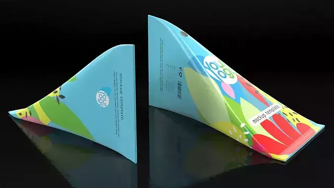 Triangle Aseptic Package Mockup in Blue 3D model 6