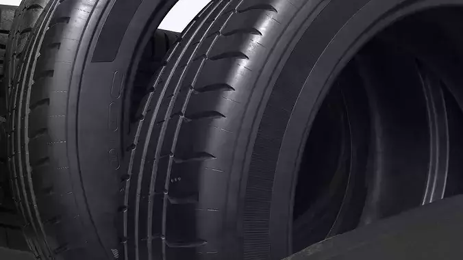 Worn Vehicle Tire Heap Old 3D model 7