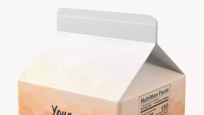Gable Top Carton Packaging Mockup Orange Low-poly 3D model 7