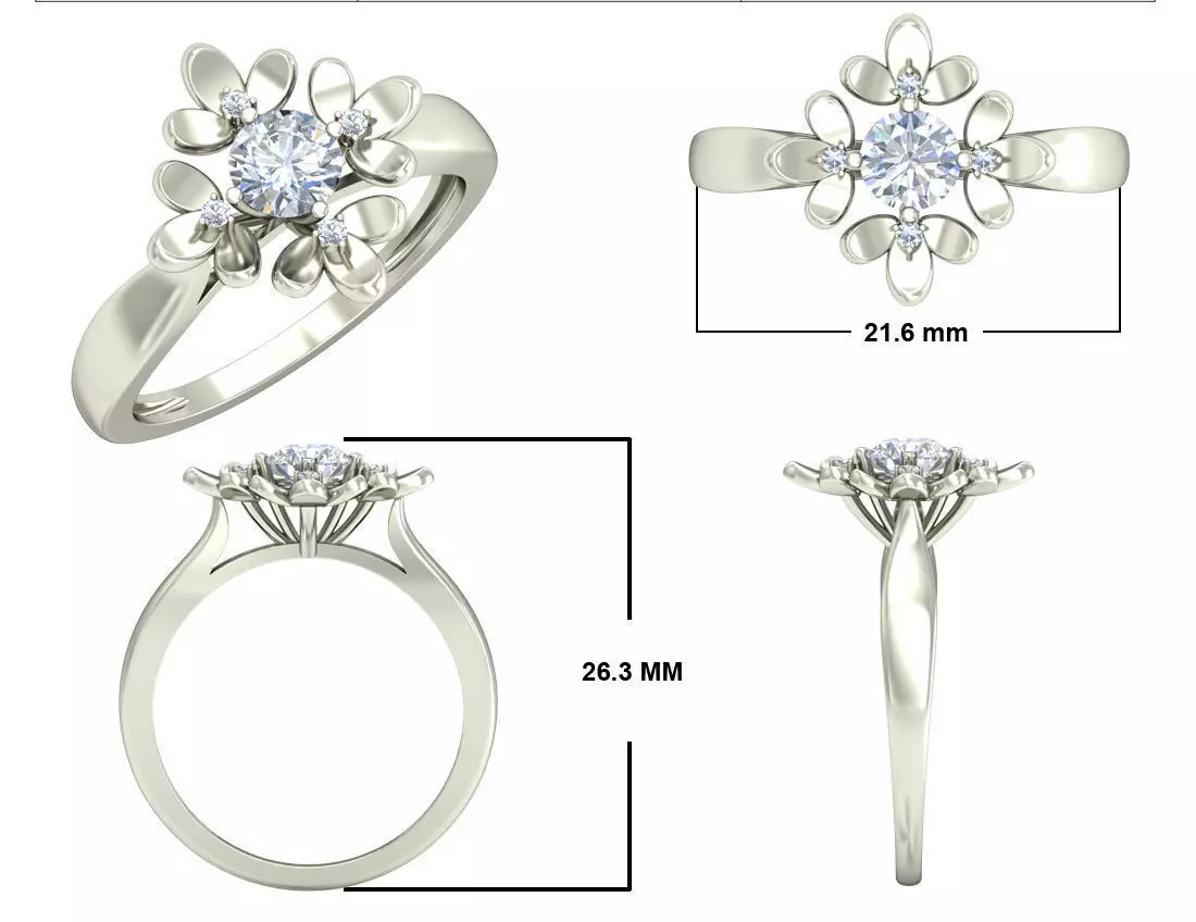 solitaire ladies ring Free 3D print model_0