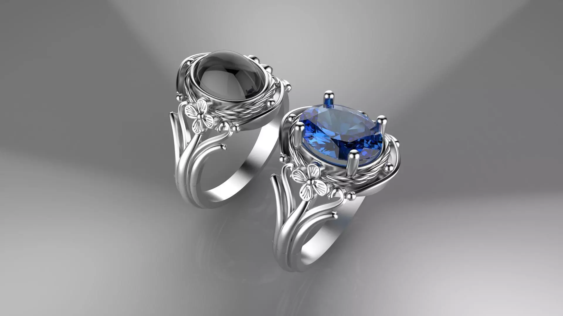 opalring  daimond ring flowerring 3D print model_0