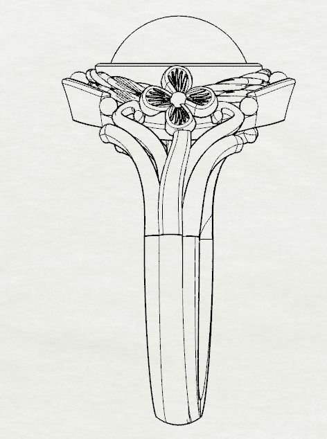 opalring  daimond ring flowerring 3D print model_3