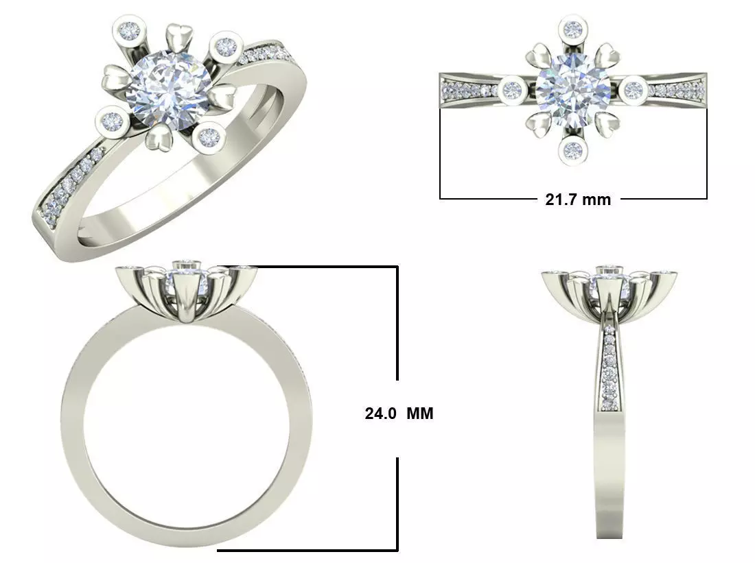 solitaire ladies ring jewelry Free 3D print model