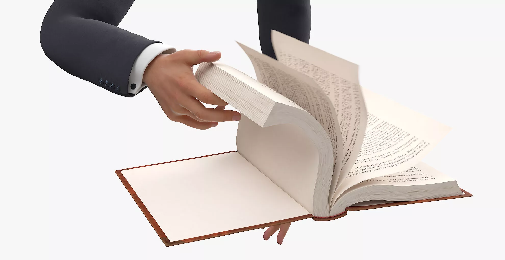Hands Searching Through Pages Animated Rigged For Maya 3D model
