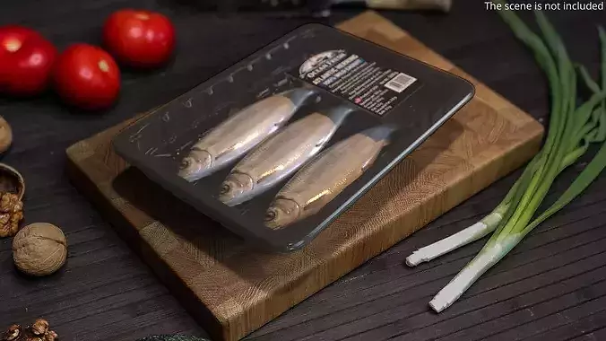 Atlantic Herring Whole Fish Silver 3D model 3
