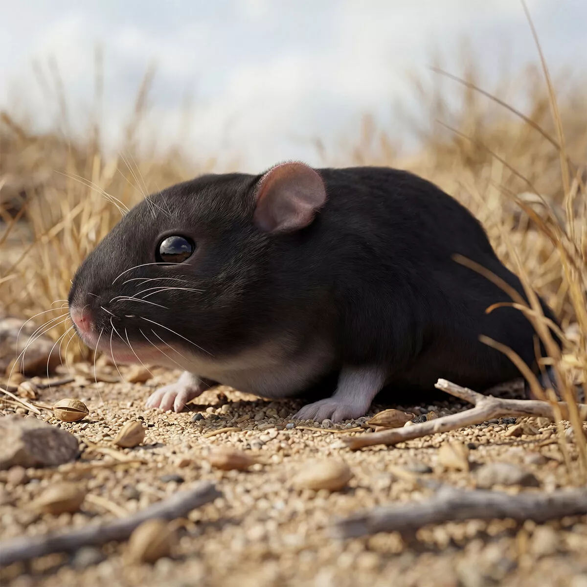 Dwarf Hamster Fur Rigged For Maya 3D model