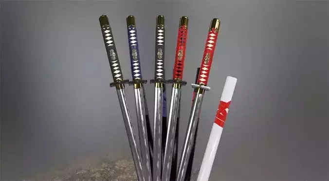 Ninjato PBR Free set Free low-poly 3D model