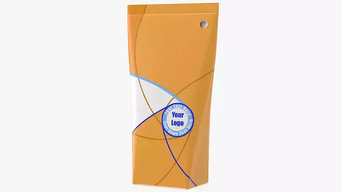 Aseptic Triangular Orange Liquid Packaging 3D model
