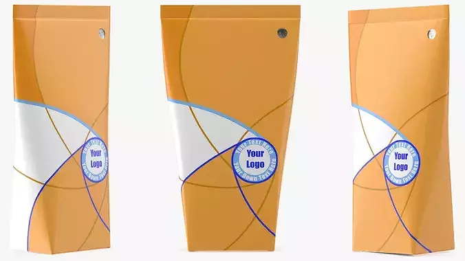 Aseptic Triangular Orange Liquid Packaging 3D model 5