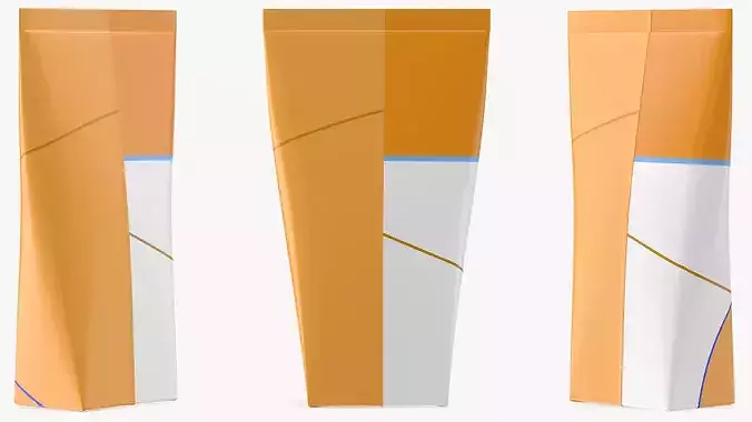 Aseptic Triangular Orange Liquid Packaging 3D model 6
