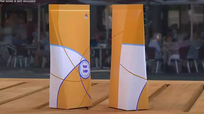 Aseptic Triangular Orange Liquid Packaging 3D model 3