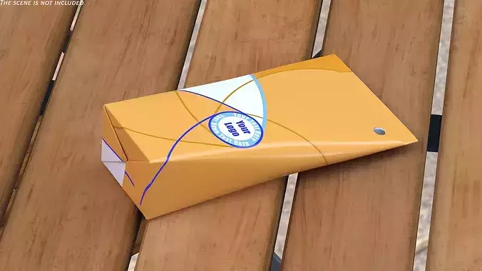 Aseptic Triangular Orange Liquid Packaging 3D model 4