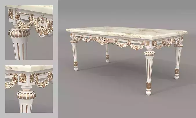 Royal Classic Living Room Set 6 3D model 7