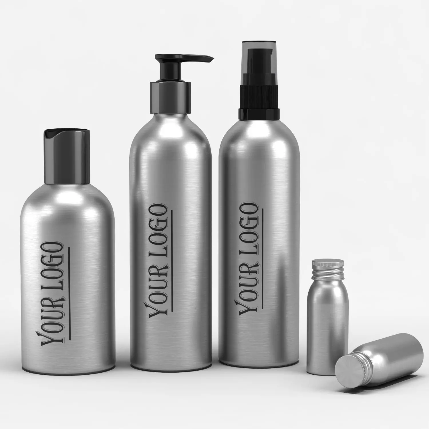 Cosmetic Aluminum Bottles 3D model
