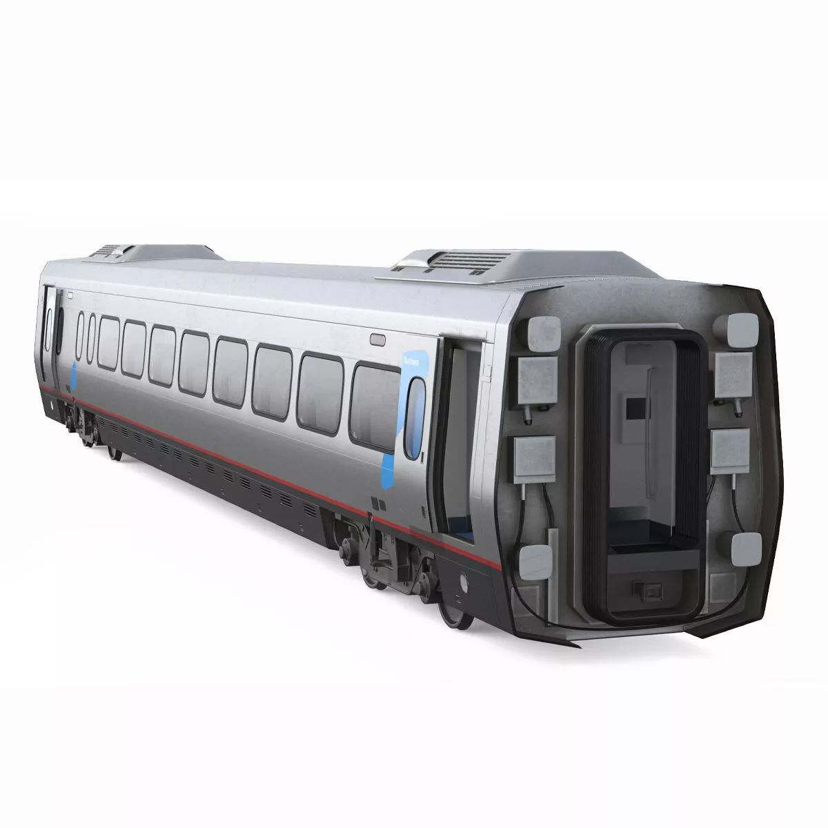 Acela Express Passenger Coach Rigged 3D model