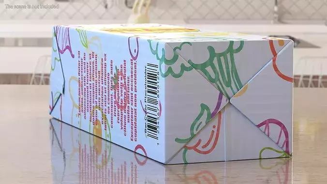 Mockup Aseptic Carton Package with White Screw Cap 3D model 6
