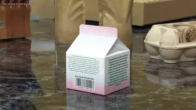Gable Top Carton Package Mockup Blush 3D model 3
