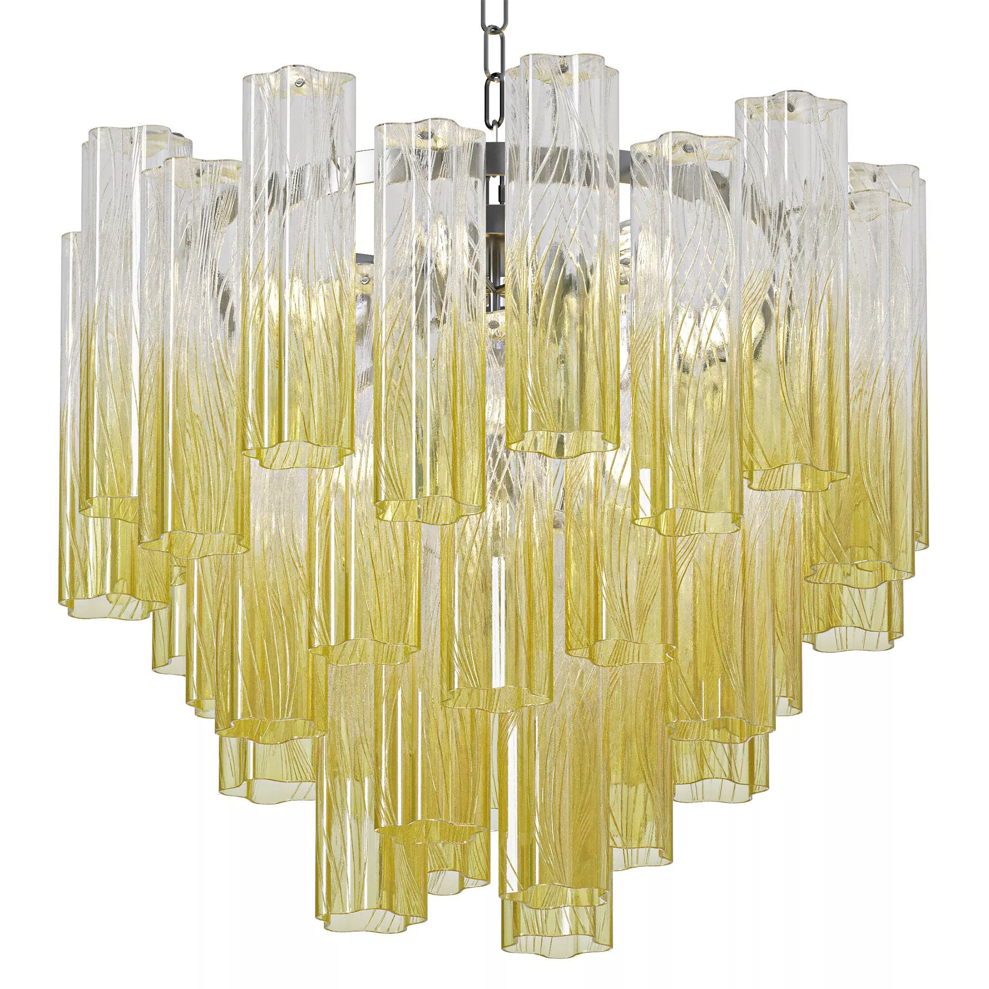 Tronchi Vanished Murano clear Amber Chandelier 3D model