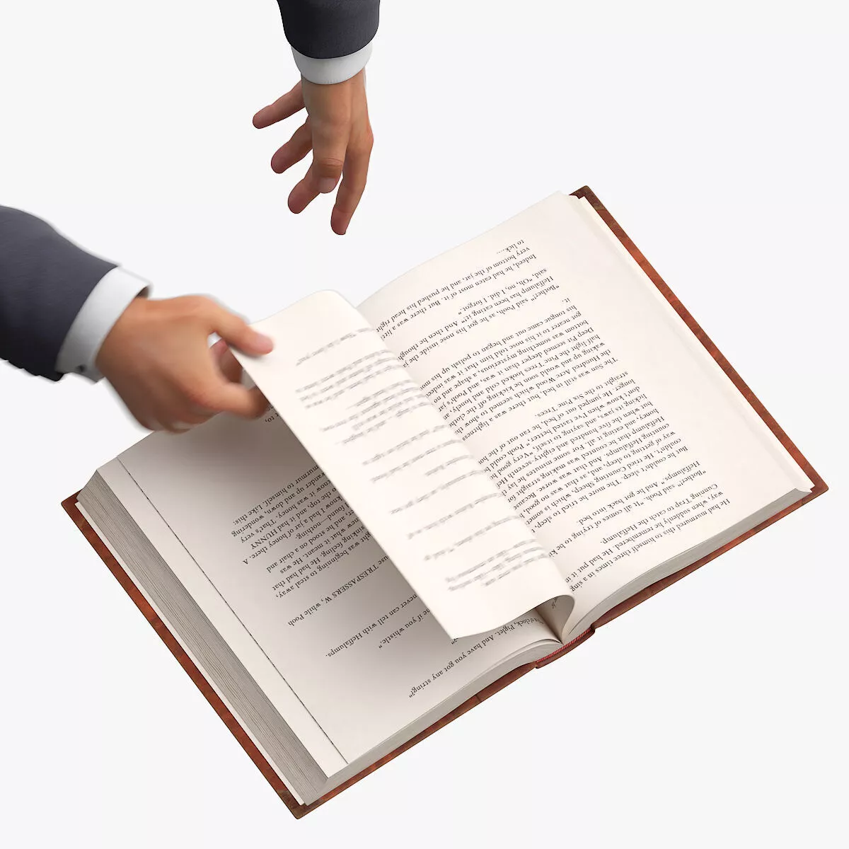 Manual Page Turn and Reading Hands Animated Rigged For Maya 3D model