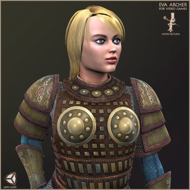 Eva And Adam Horseman Archers Light Version Low-poly 3D model_9