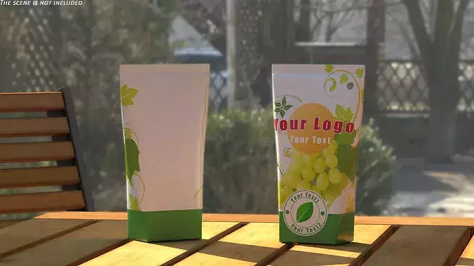 Aseptic Triangular Grape Liquid Packaging 3D model 3