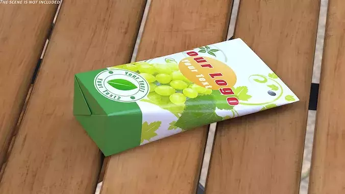 Aseptic Triangular Grape Liquid Packaging 3D model 4