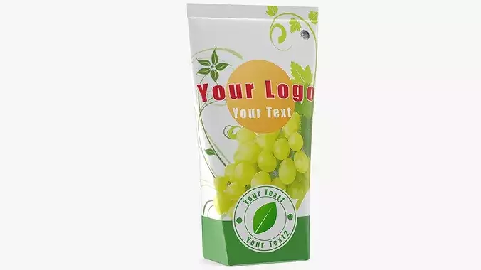 Aseptic Triangular Grape Liquid Packaging 3D model