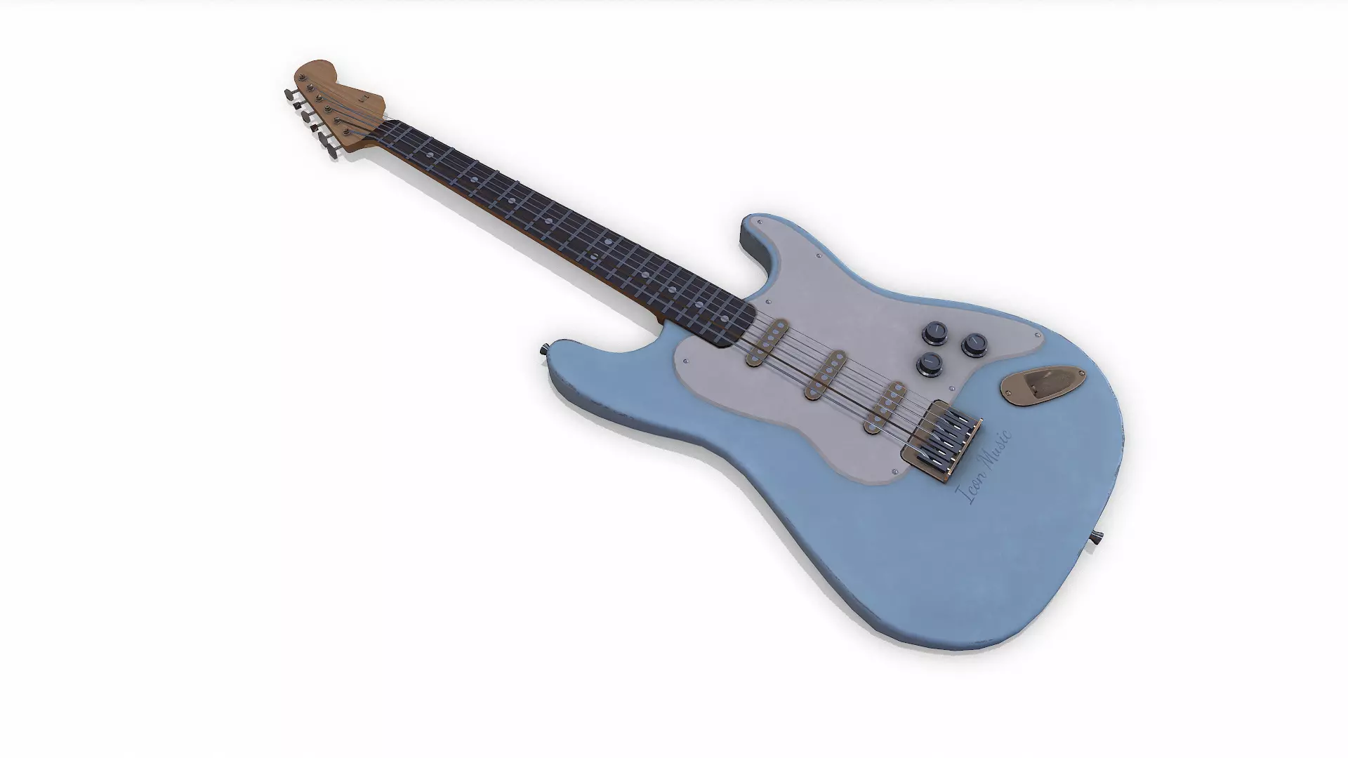 Old Retro Vintage Electric Guitar Low-poly PBR Low-poly 3D model