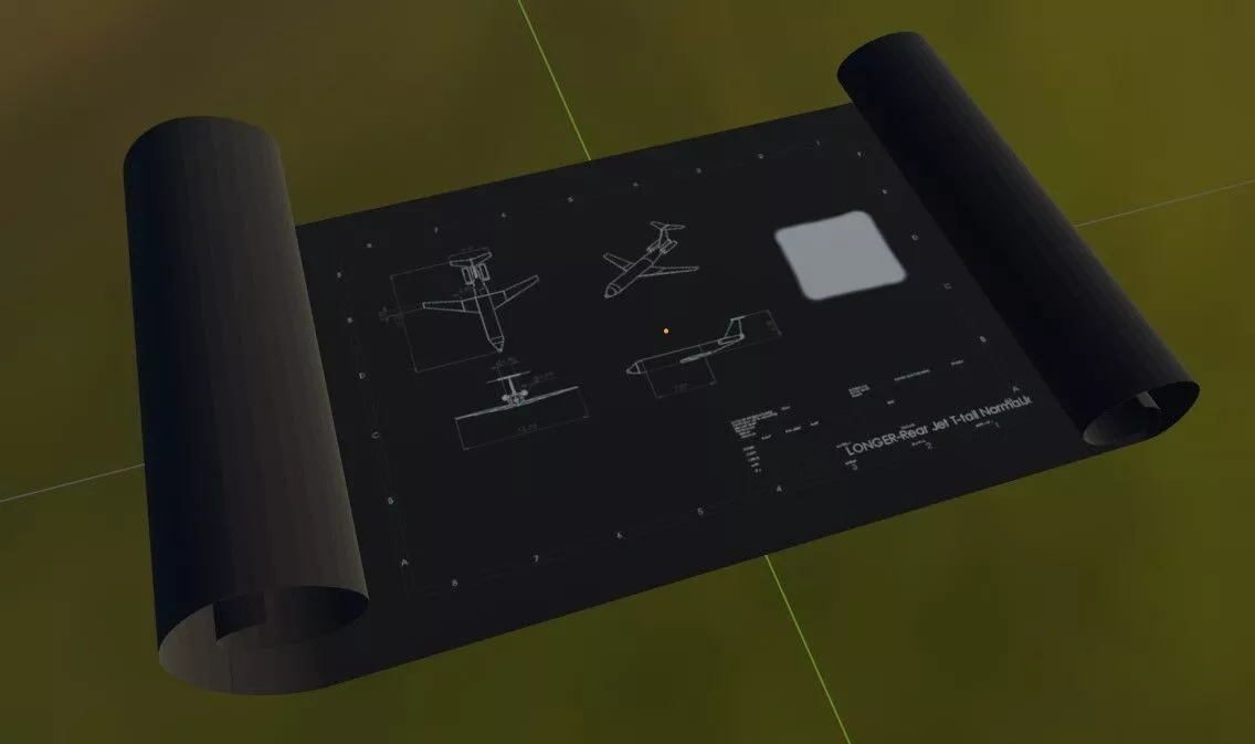 Aircraft Blueprint Demo Version Blackprint Free low-poly 3D model