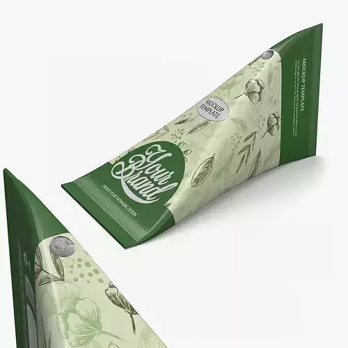 Triangle Aseptic Packaging Mockup Green 3D model 2