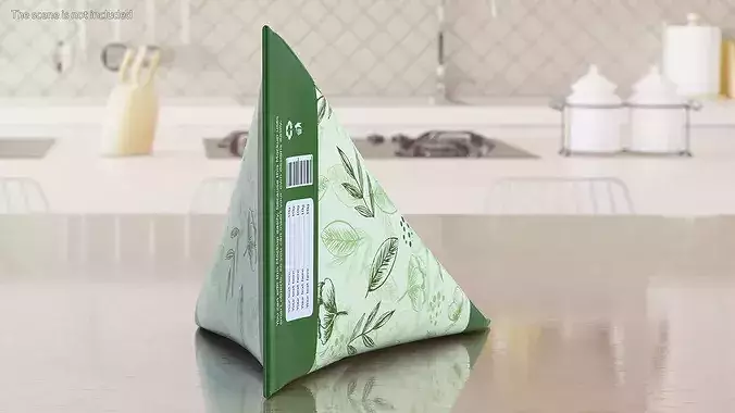 Triangle Aseptic Packaging Mockup Green 3D model 5