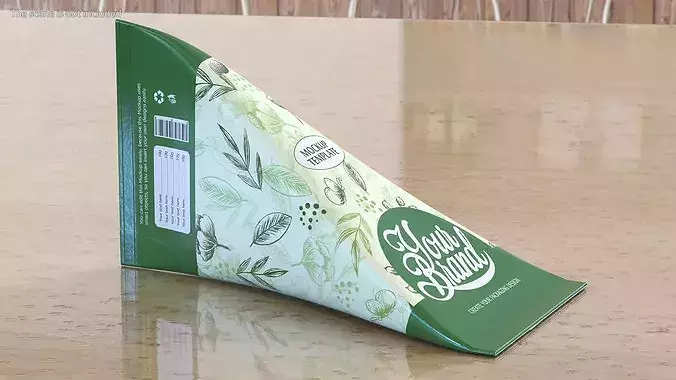 Triangle Aseptic Packaging Mockup Green 3D model 4