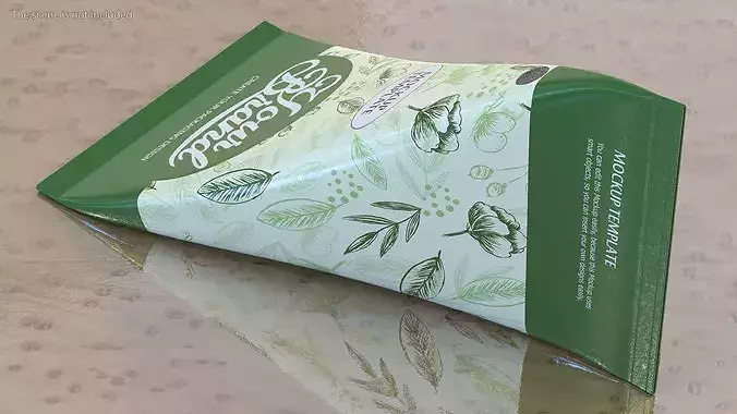 Triangle Aseptic Packaging Mockup Green 3D model 6