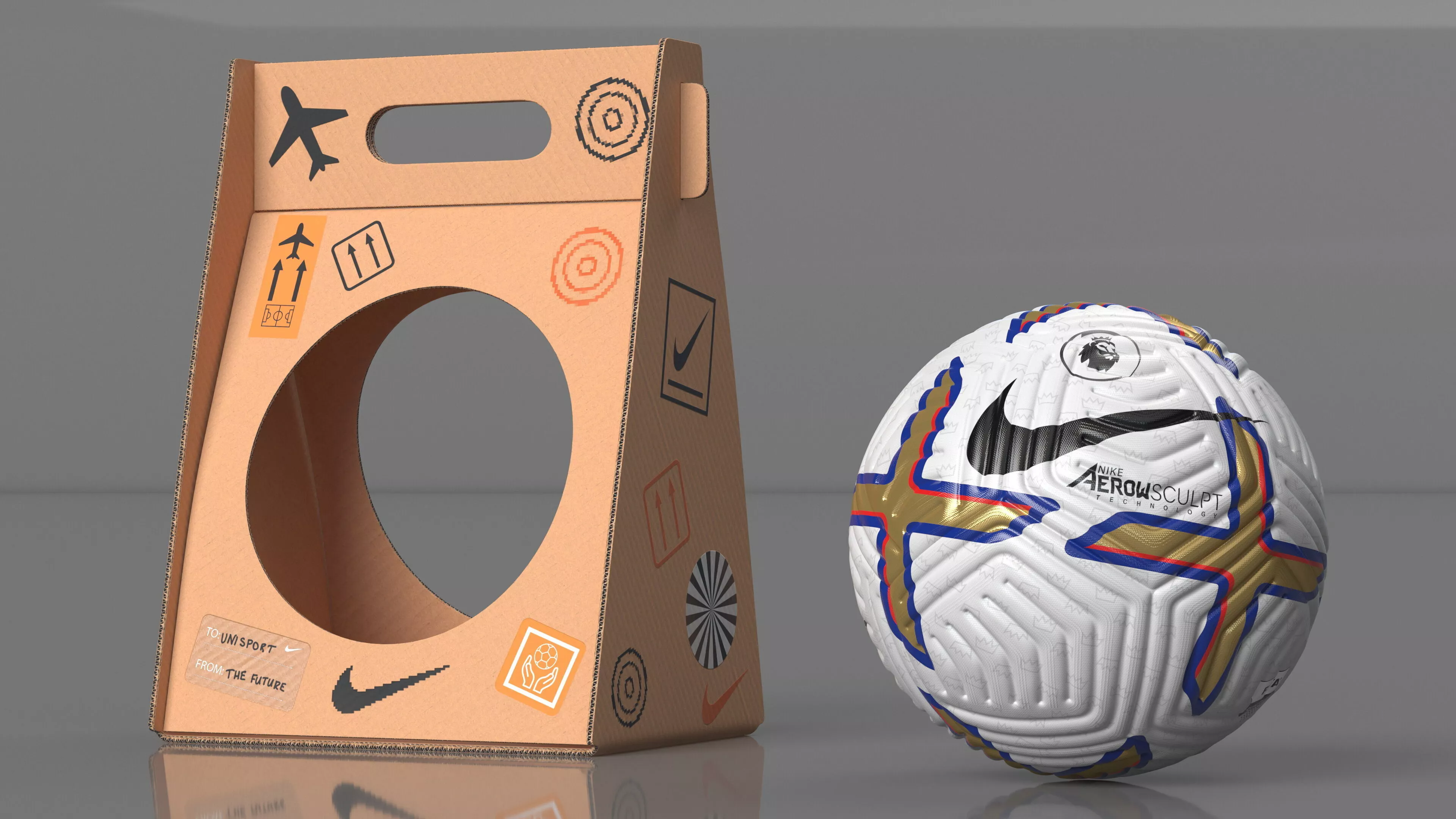 Packed Premier League 2022-23 Nike Flight Soccer Ball 3D model